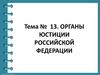 Органы юстиции Российской Федерации (тема № 13)