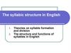 The syllabic structure in english