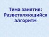 Разветвляющийся алгоритм