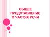 Общее представление о частях речи