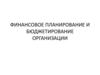 Финансовое планирование и бюджетирование организации