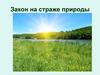 Закон на страже природы. Охрана природы