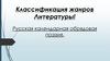 Классификация жанров литературы. Русская календарная обрядовая поэзия