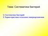Систематика бактерий (тема 3)