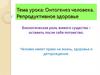 Онтогенез человека. Репродуктивное здоровье