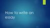 How to write an essay