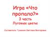 Игра «Что пропало?». 3 часть. Луговые цветы