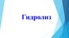 Гидролиз