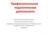 Профессиональная педагогическая деятельность