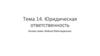 Юридическая ответственность. Понятие и признаки юридической ответственности