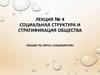 Социальная структура и стратификация общества. Лекция № 4