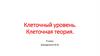 Клеточный уровень. Клеточная теория. 9 класс