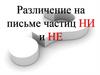 Различение на письме частиц НИ и НЕ