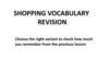 Shopping vocabulary revision