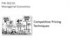 Competitive Pricing Competitive Pricing