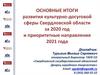 Итоги развития культурно-досуговой сферы Свердловской области