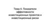 Показатели эффективности инвестиционных проектов и инвестиционные риски. Тема 4
