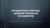 Юридическая природа административных регламентов