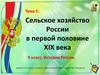 Сельское хозяйство России в первой половине XIX века. 9 класс