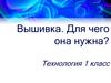 Вышивка. Для чего она нужна?