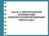 Конституционные (уставные) суды субъектов Российской Федерации. Мировые судьи