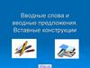Вводные слова и вводные предложения. Вставные конструкцииструкции