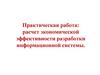 Расчет экономической эффективности разработки информационной системы