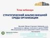 Стратегический анализ внешней среды организации