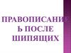 Правописание мягкого знака после шипящих