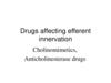 Drugs affecting efferent innervation cholinomimetics, anticholinesterase drugs