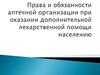 Права и обязанности аптечной организации при оказании дополнительной лекарственной помощи населению