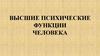 Высшие психические функции
