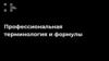 Профессиональная терминология и формулы