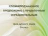 Сложноподчиненное предложение с придаточным определительным. Урок русского языка (9 класс)