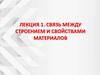 Связь между строением и свойствами материалов. Лекция 1