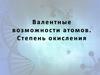 Валентные возможности атомов. Степень окисления