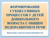 Формирование сукцессивных процессов у детей дошкольного возраста с общим недоразвитием речи
