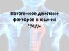 Патогенное действие факторов внешней среды на человека