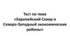 «Европейский Север и Северо-Западный экономические районы». Тест