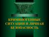 Криминогенные ситуации и личная безопасность
