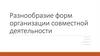 Разнообразие форм организации совместной деятельности