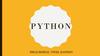 Python. Ввод-вывод. Типы данных