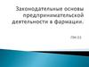 Законодательные основы предпринимательской деятельности в фармации