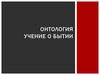 Онтология - учение о бытии