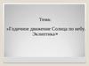 «Годичное движение Солнца по небу. Эклиптика»