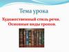 Художественный стиль речи. Основные виды тропов
