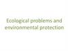 Ecological problems and environmental protection