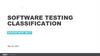 Software testing classification