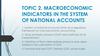 Macroeconomic indicators in the system of national accounts. Topic 2