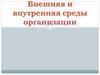 Внешняя и внутренняя среда организации. Лекция № 4